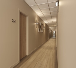 Rendering of Hallway of new apartment building on the 4th floor
